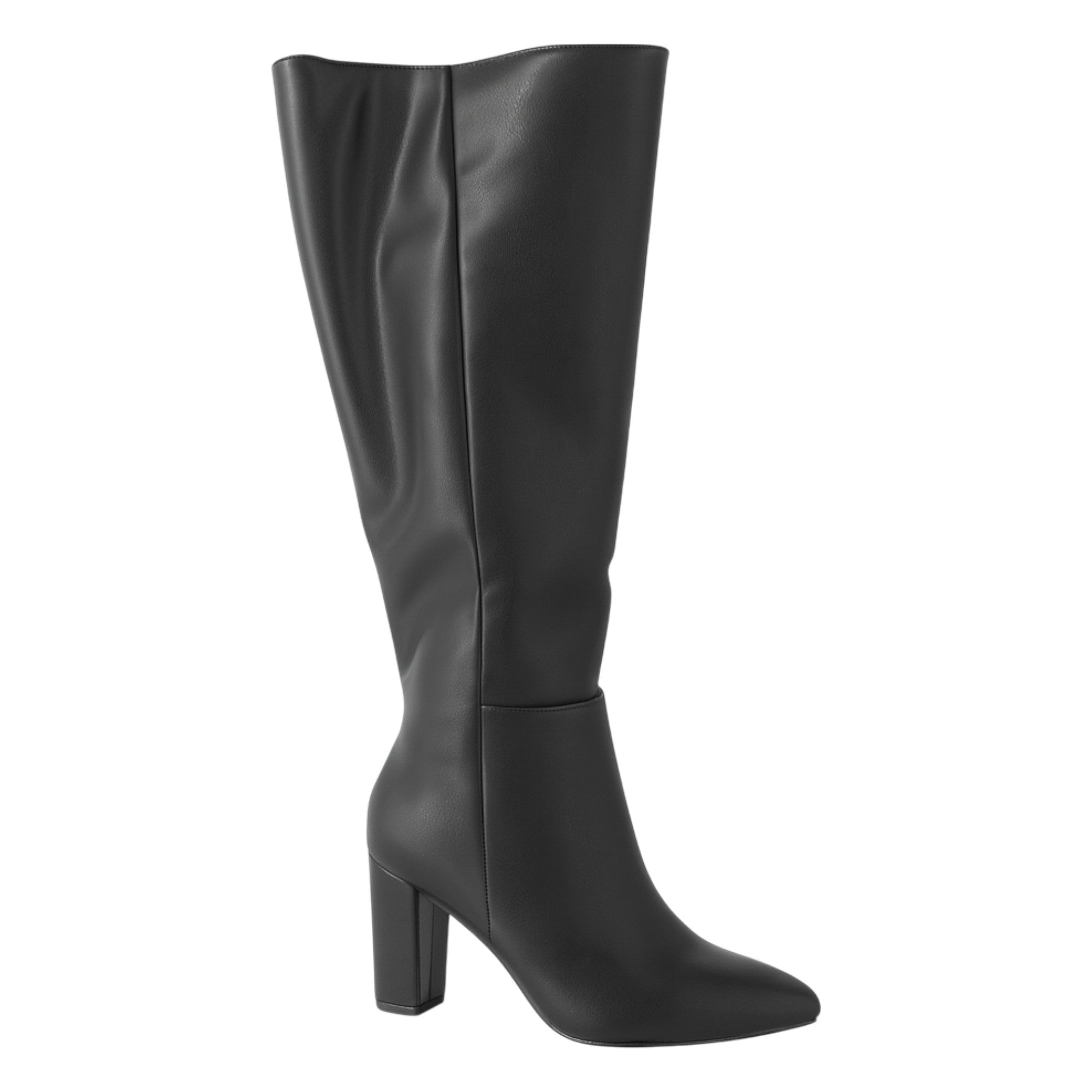 Bota Alta Negra de Tacón Ancho para Mujer - Bibiana Negro