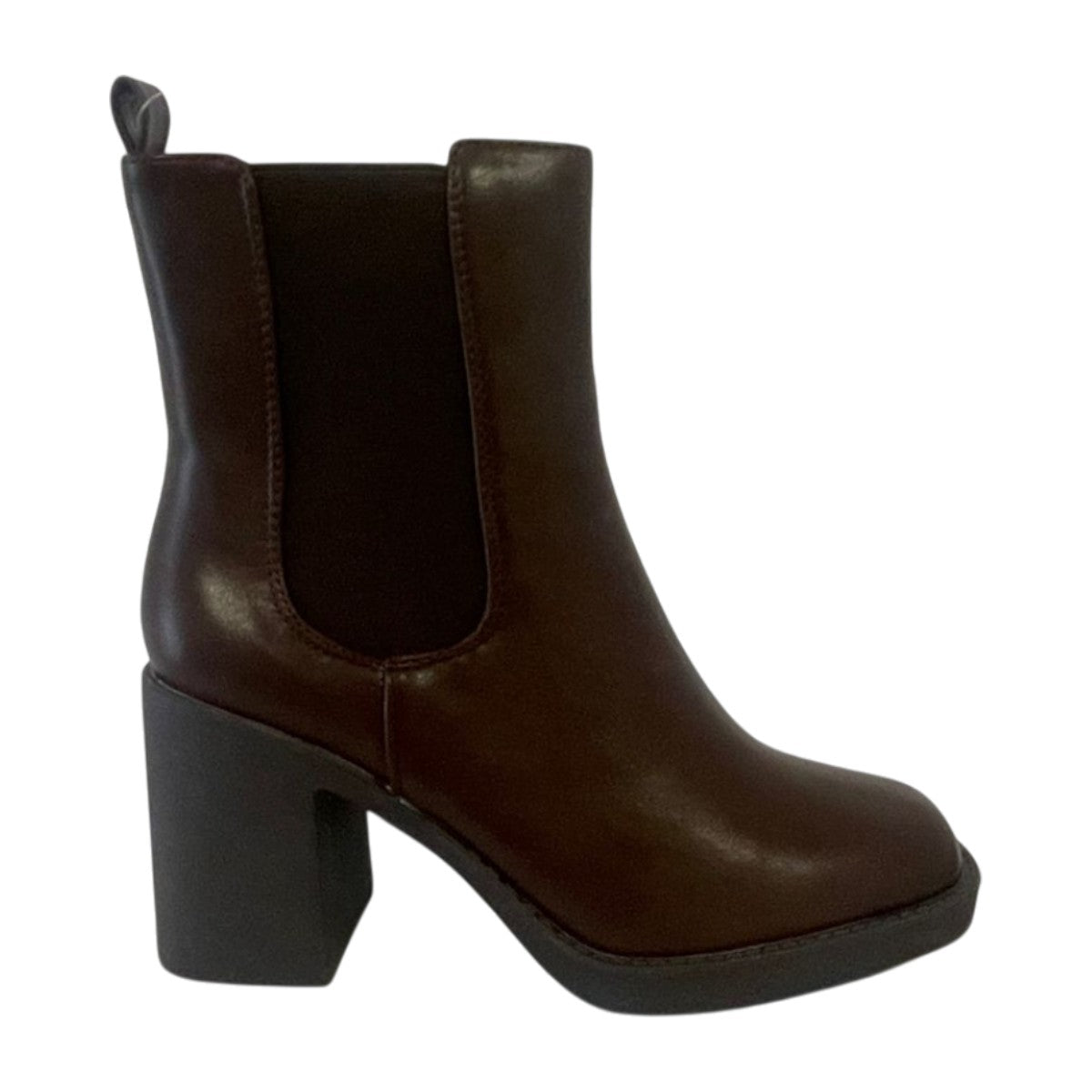 Bota Chelsea de Tacón para Mujer en Piel Sintética – Karla Café